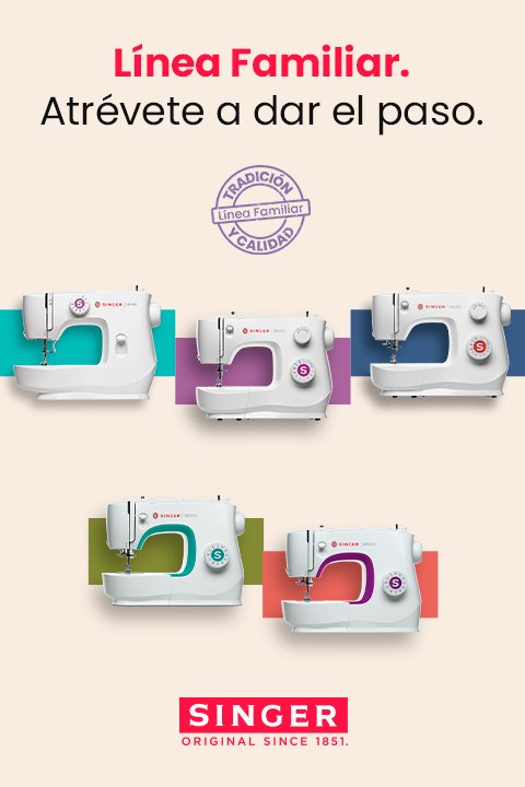 Línea familiar - Paso firme en la costura, gracias a su estructura metálica.